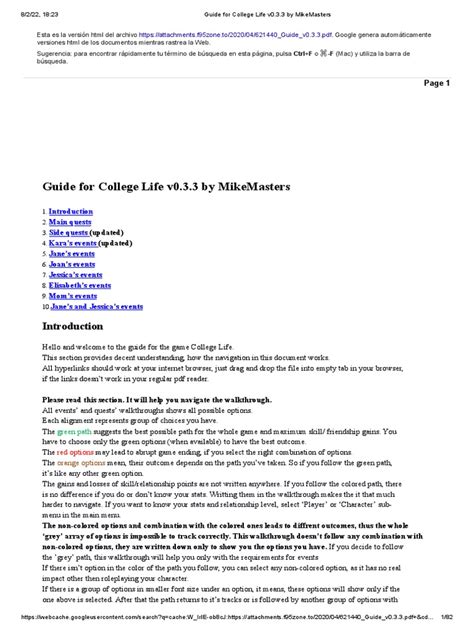 Guide for College Life v0.3.3 by MikeMasters